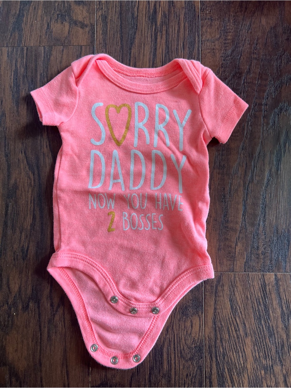 Baby Starters Sorry Daddy Pink Baby One-Piece Bodysuit